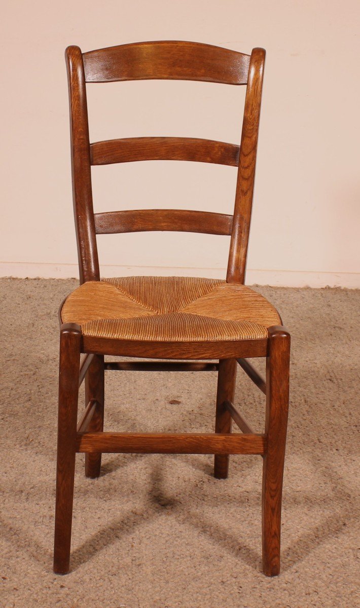 Set Of 6 Oak French Chairs-photo-3