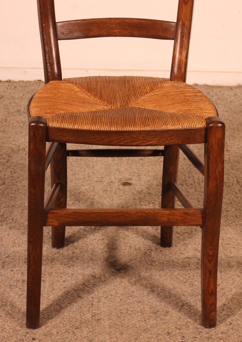 Set Of 6 Oak French Chairs-photo-4
