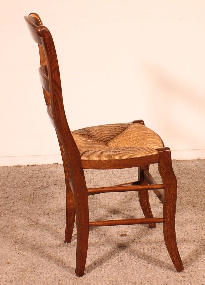 Set Of 6 Oak French Chairs-photo-3