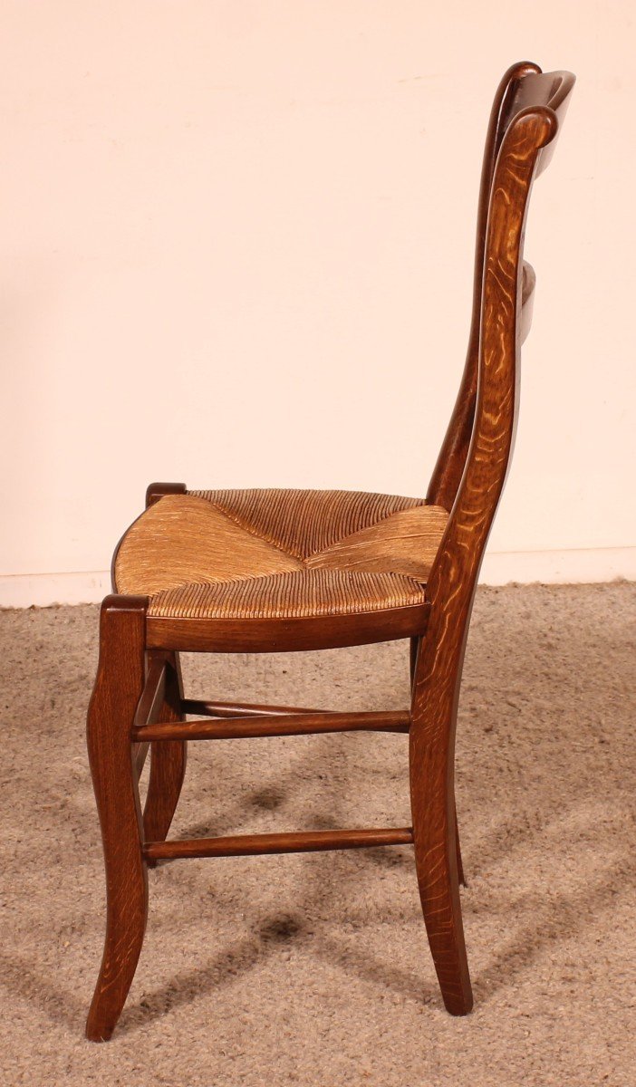 Set Of 6 Oak French Chairs-photo-5