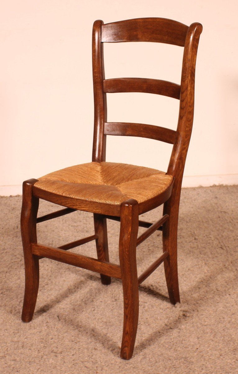 Set Of 6 Oak French Chairs-photo-6