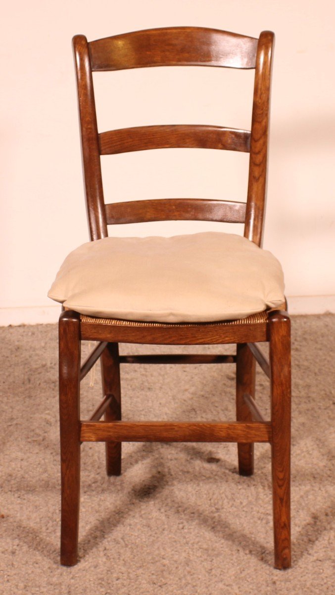 Set Of 6 Oak French Chairs-photo-7