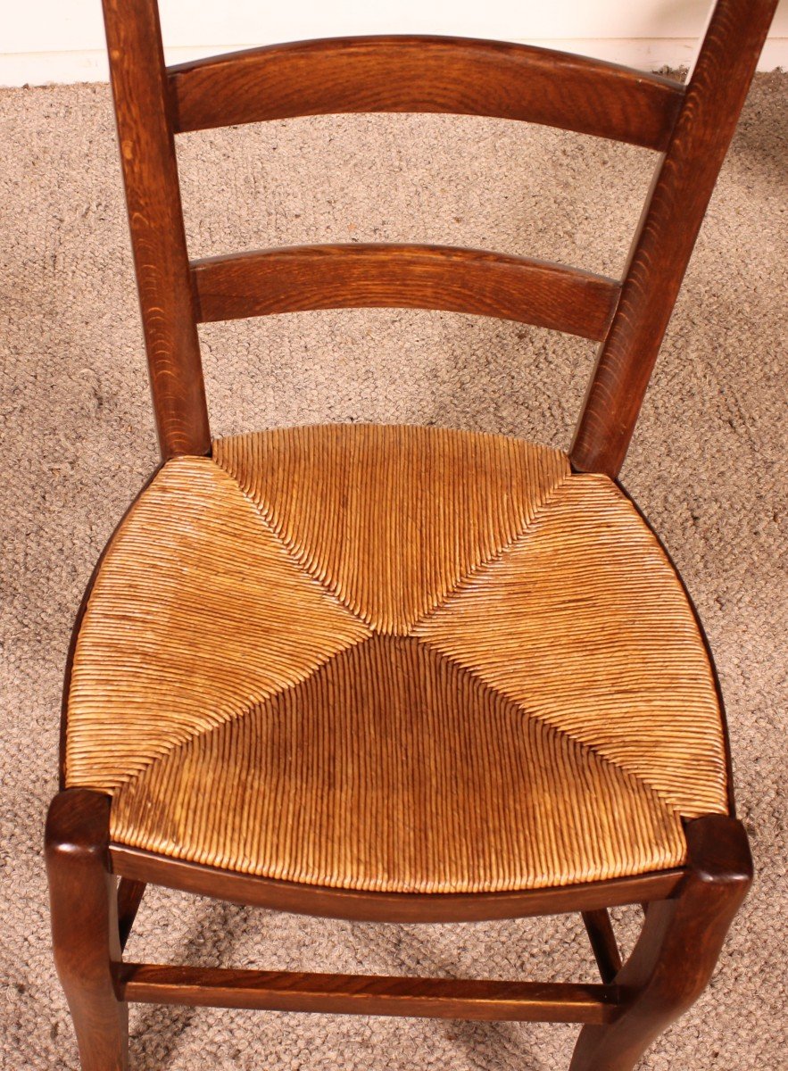 Set Of 6 Oak French Chairs-photo-8