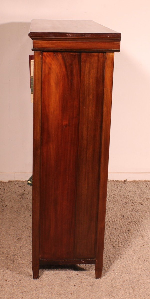 Open Bookcase In Mahogany And Marquetry From The 19th Century-england -photo-5