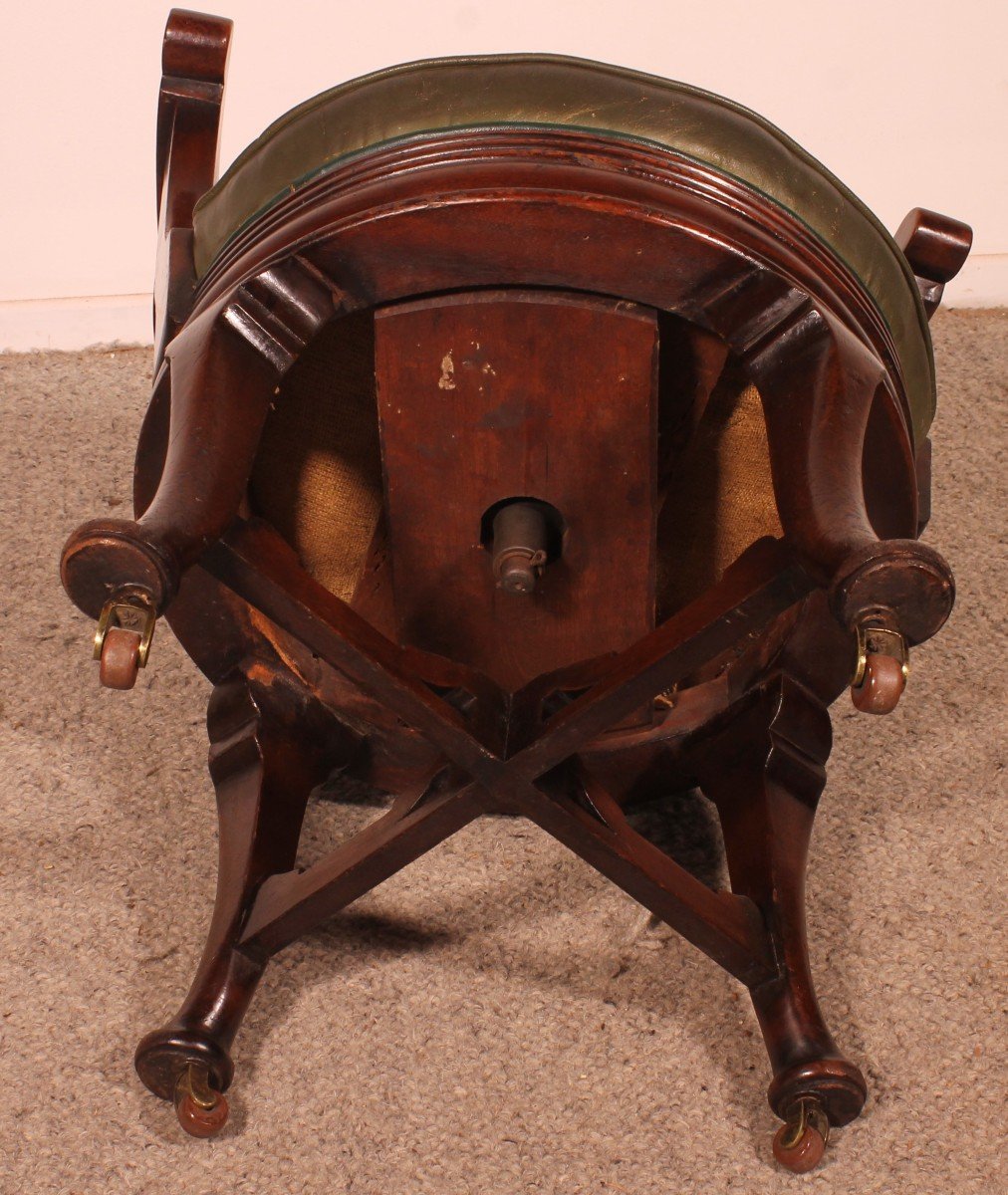 Victorian Mahogany Office Desk Armchair-19th Century-photo-8
