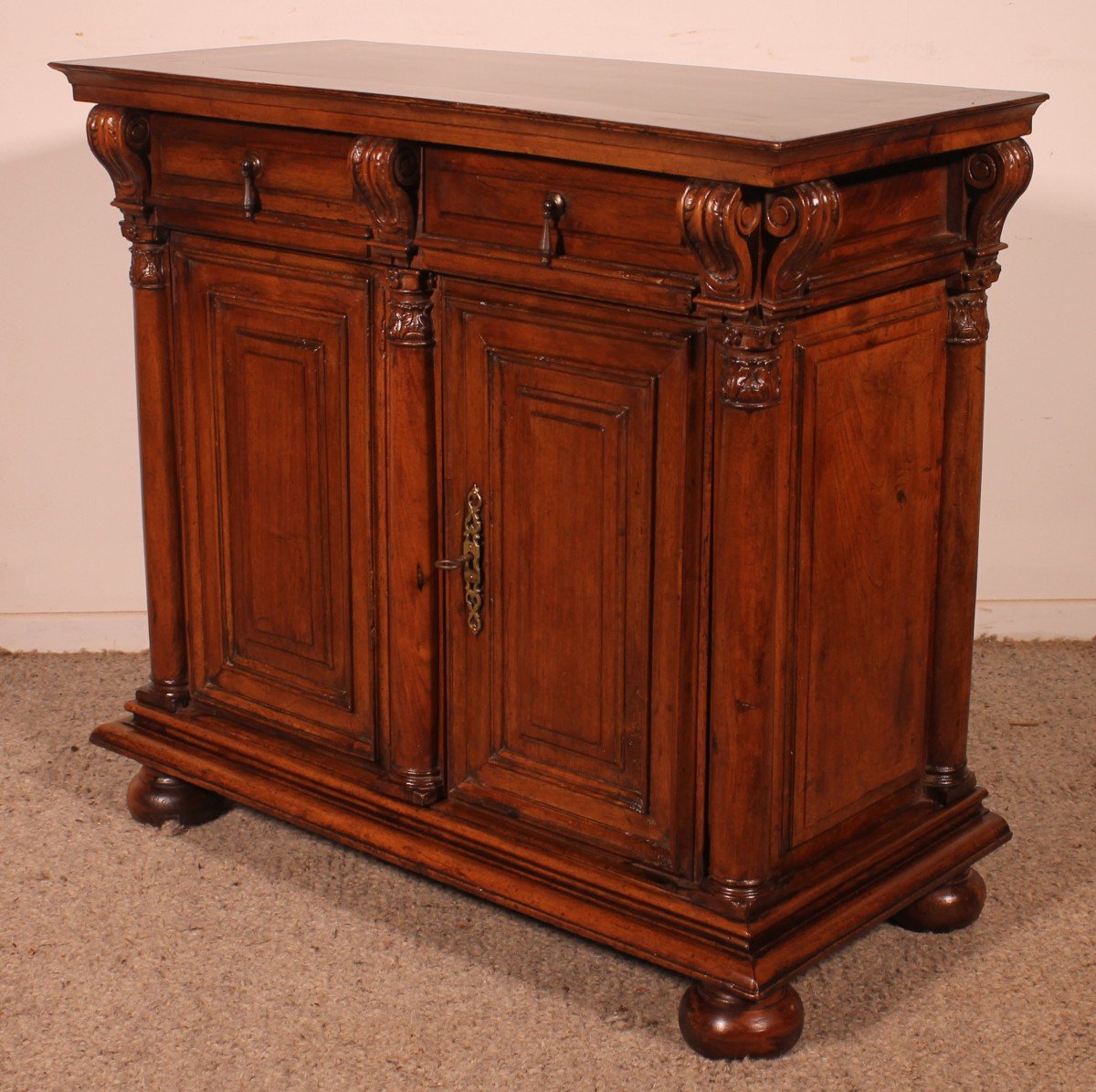 Small Renaissance Buffet In Walnut-17th Century From France-photo-7