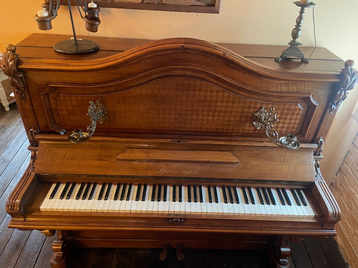 Piano Sponnagel Circa 1900 With Its Seat-photo-2