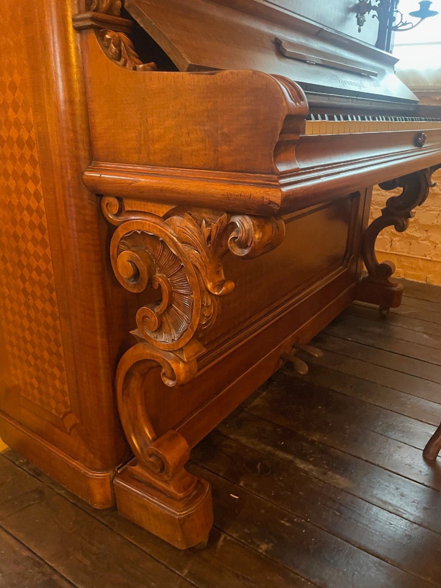 Piano Sponnagel Circa 1900 With Its Seat-photo-4