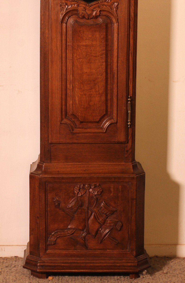 18th Century Oak Longcase Clock  From Belgium-photo-2