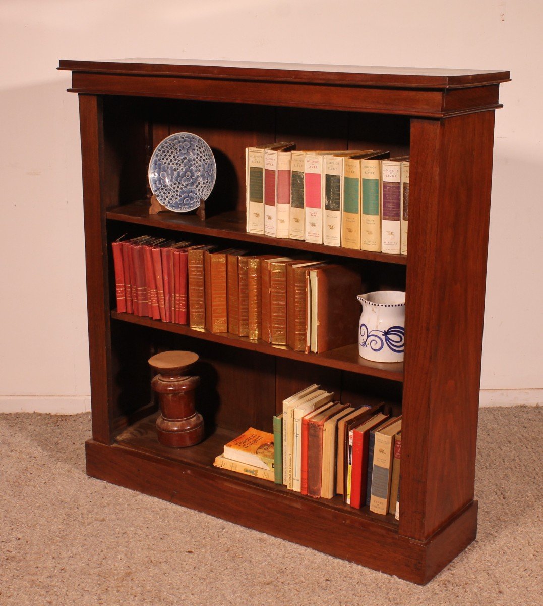 19th Century Walnut Open Bookcase - England-photo-1