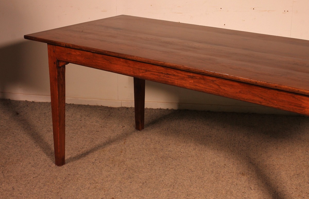 Table De Ferme En Chêne Du 19° Siècle-photo-3