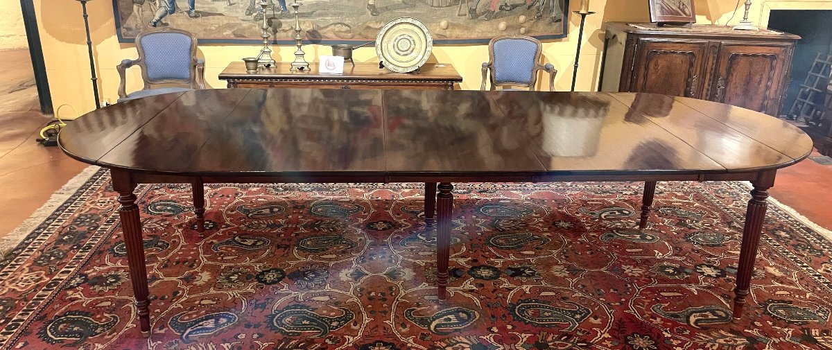 Table De Salle à Manger En Acajou Du Début Du 19° Siècle-photo-2