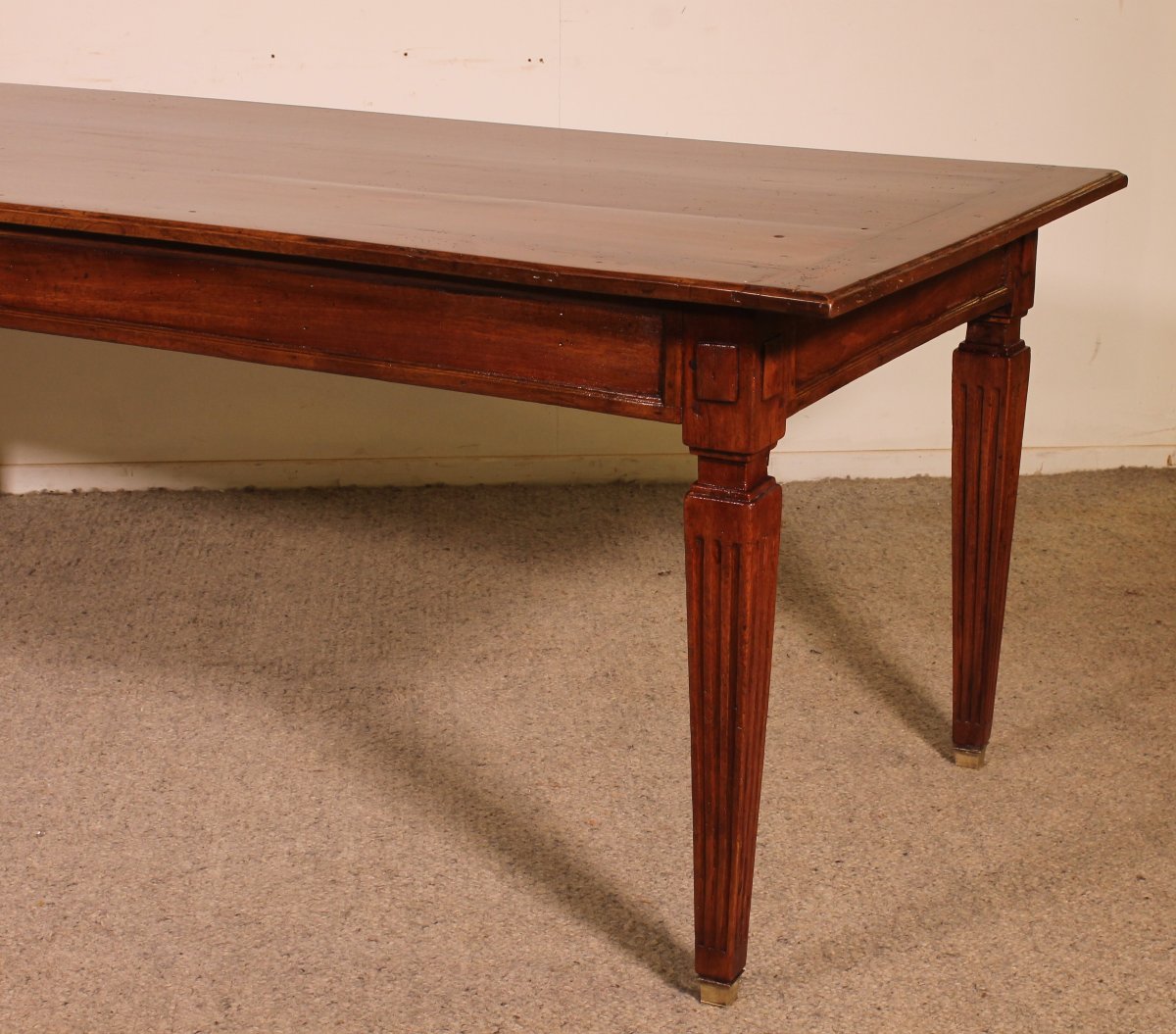 Table De Salle à Manger d'époque Louis XVI En Noyer -18° Siècle-photo-4