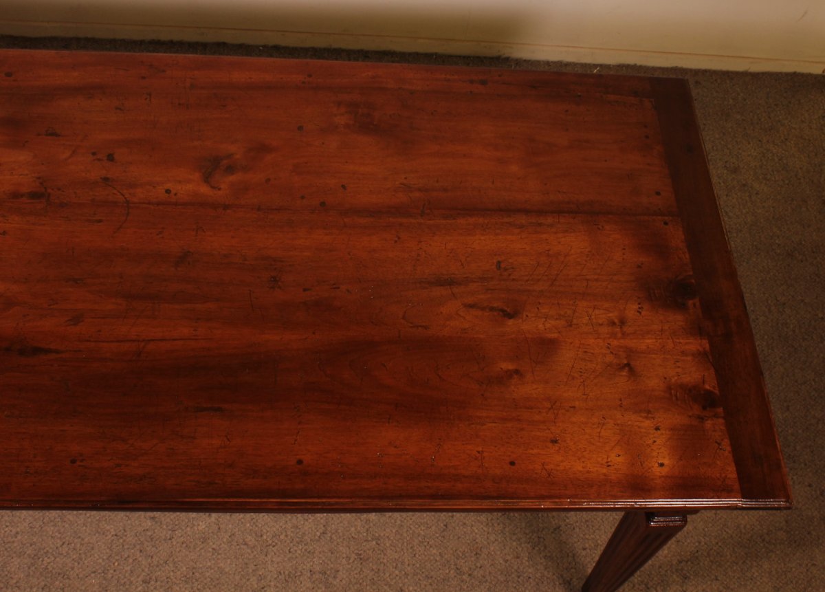Table De Salle à Manger d'époque Louis XVI En Noyer -18° Siècle-photo-7