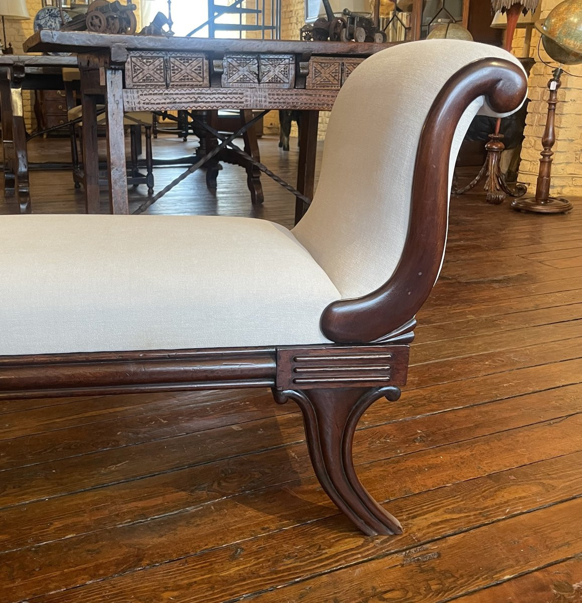 Regency Period Mahogany Bench Circa 1820-photo-3