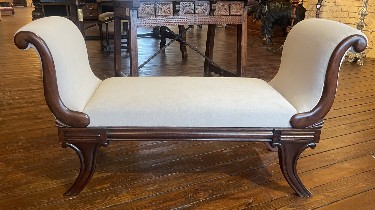 Regency Period Mahogany Bench Circa 1820-photo-4