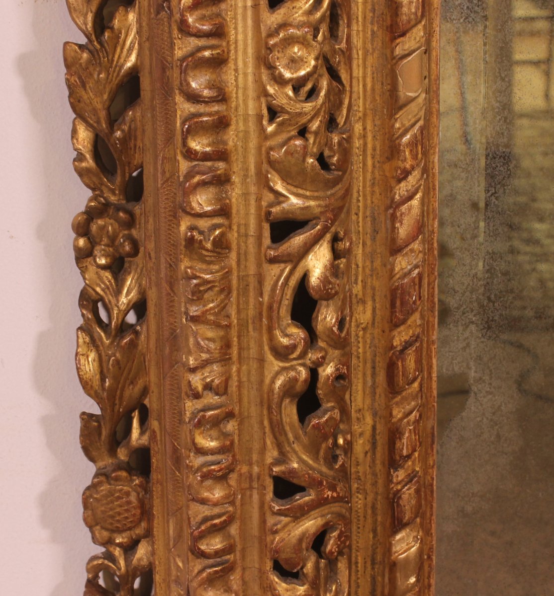 18th Century Italian Mirror In Gilded Wood-photo-2