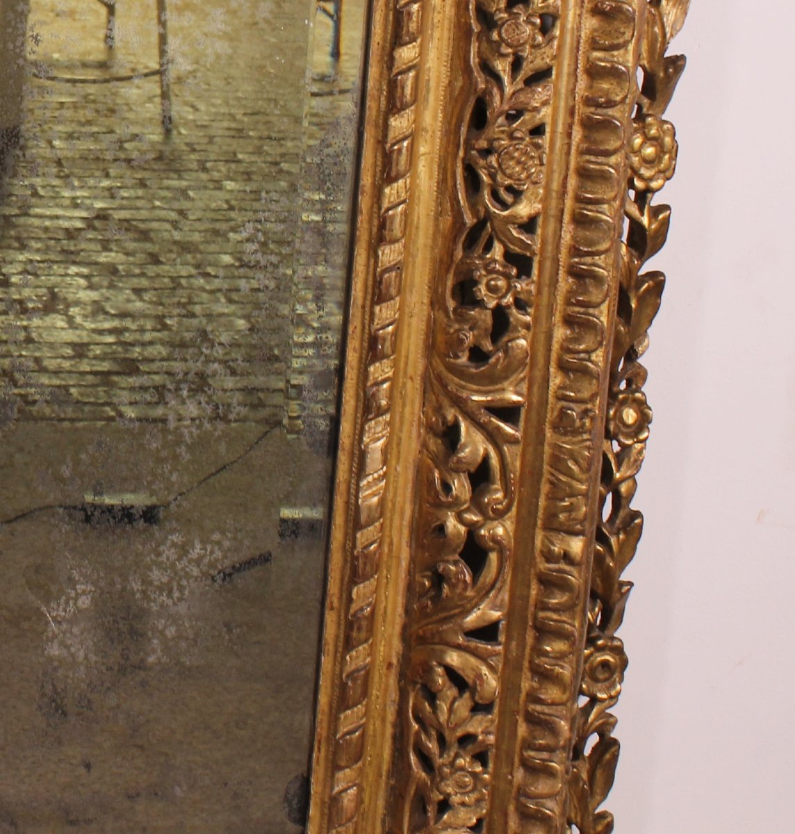 18th Century Italian Mirror In Gilded Wood-photo-6