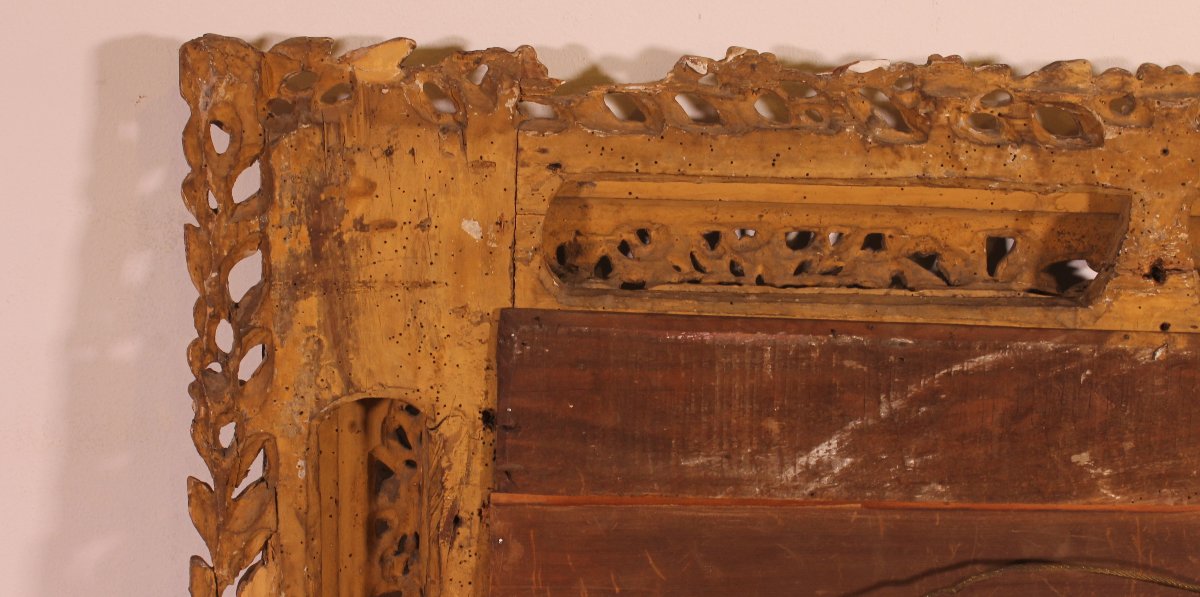 18th Century Italian Mirror In Gilded Wood-photo-8