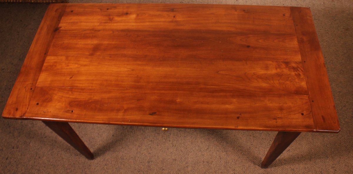 Small 19th Century Cherry Wood Farmhouse Table-photo-7
