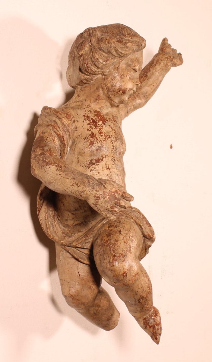 Carved Wooden Cherub - 18th Century-photo-4