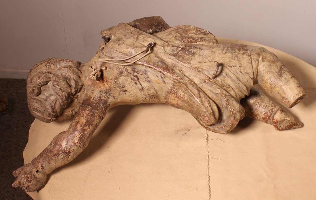 Carved Wooden Cherub - 18th Century-photo-7