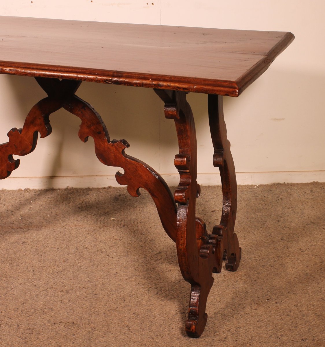 Table Renaissance Italienne En Noyer Du 17° Siècle-photo-2