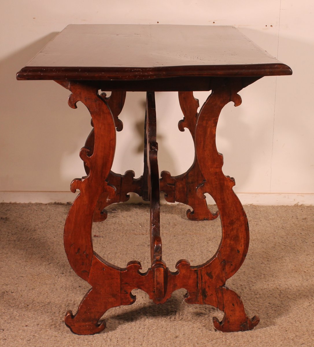 Table Renaissance Italienne En Noyer Du 17° Siècle-photo-1