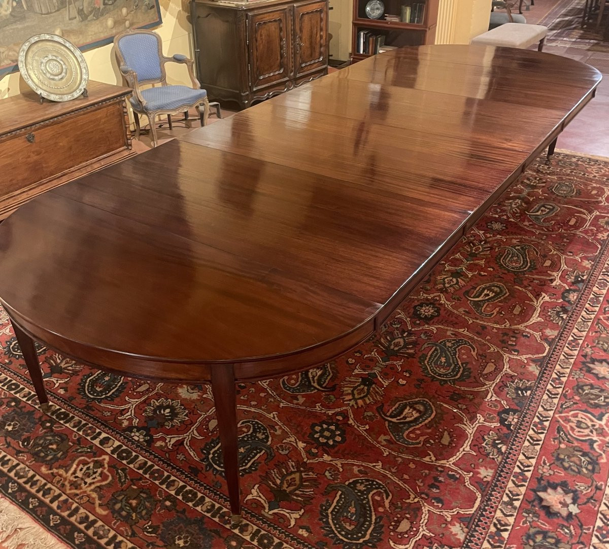 Table De Salle à Manger d'époque 18° Siècle  8 pieds En Acajou de 4m08 de long-photo-3