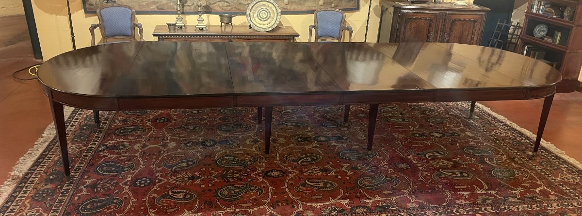Table De Salle à Manger d'époque 18° Siècle  8 pieds En Acajou de 4m08 de long-photo-1