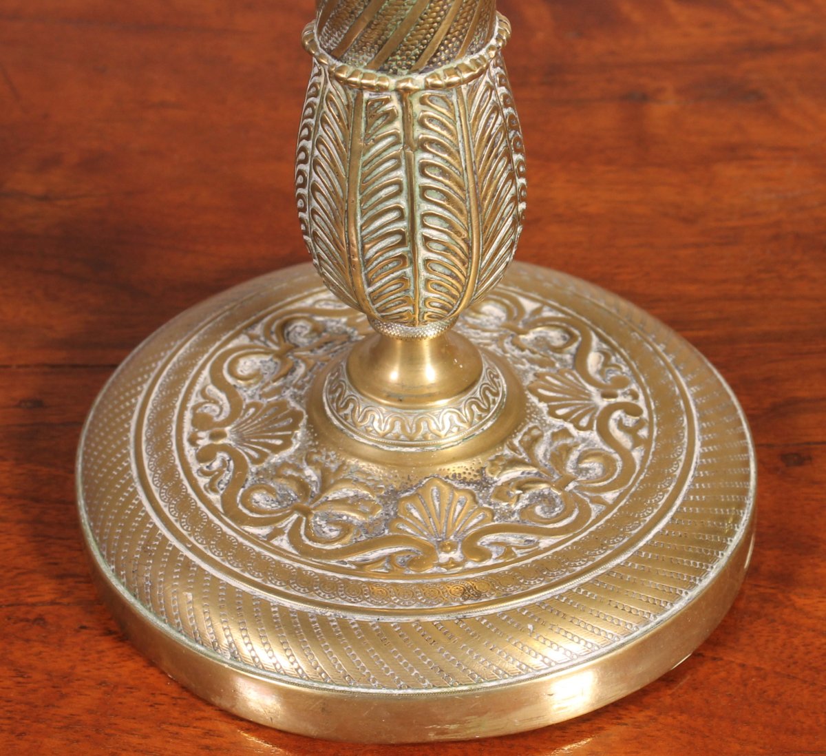 Bougeoir En Bronze Doré époque Empire Début XIXeme Siecle-photo-3