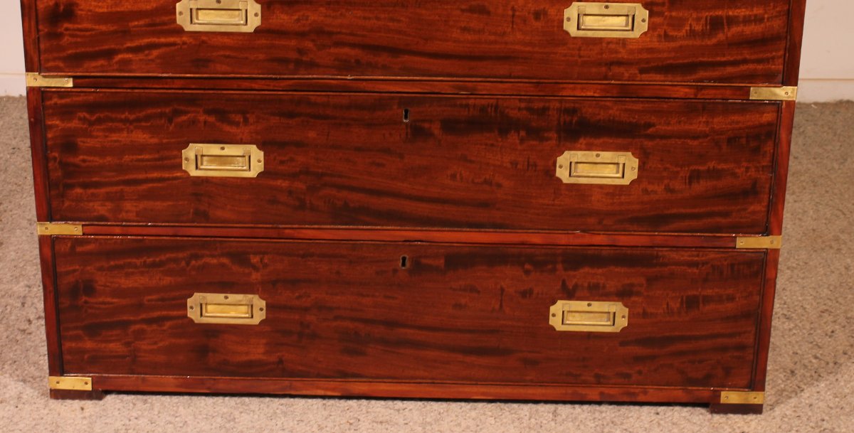 Commode Militaire Ou De Marine  d'officier En Acajou-19° Siècle-photo-3