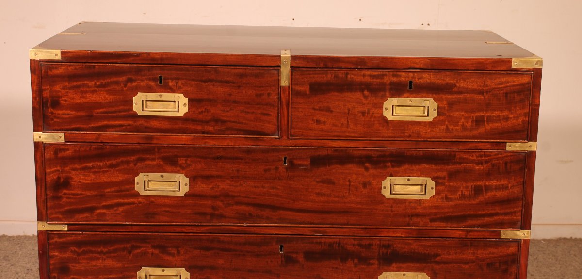 Commode Militaire Ou De Marine  d'officier En Acajou-19° Siècle-photo-4