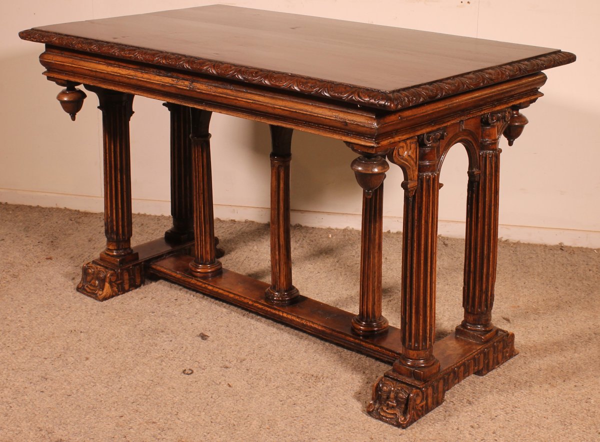 table d'époque renaissance en noyer- 16° siècle-photo-2