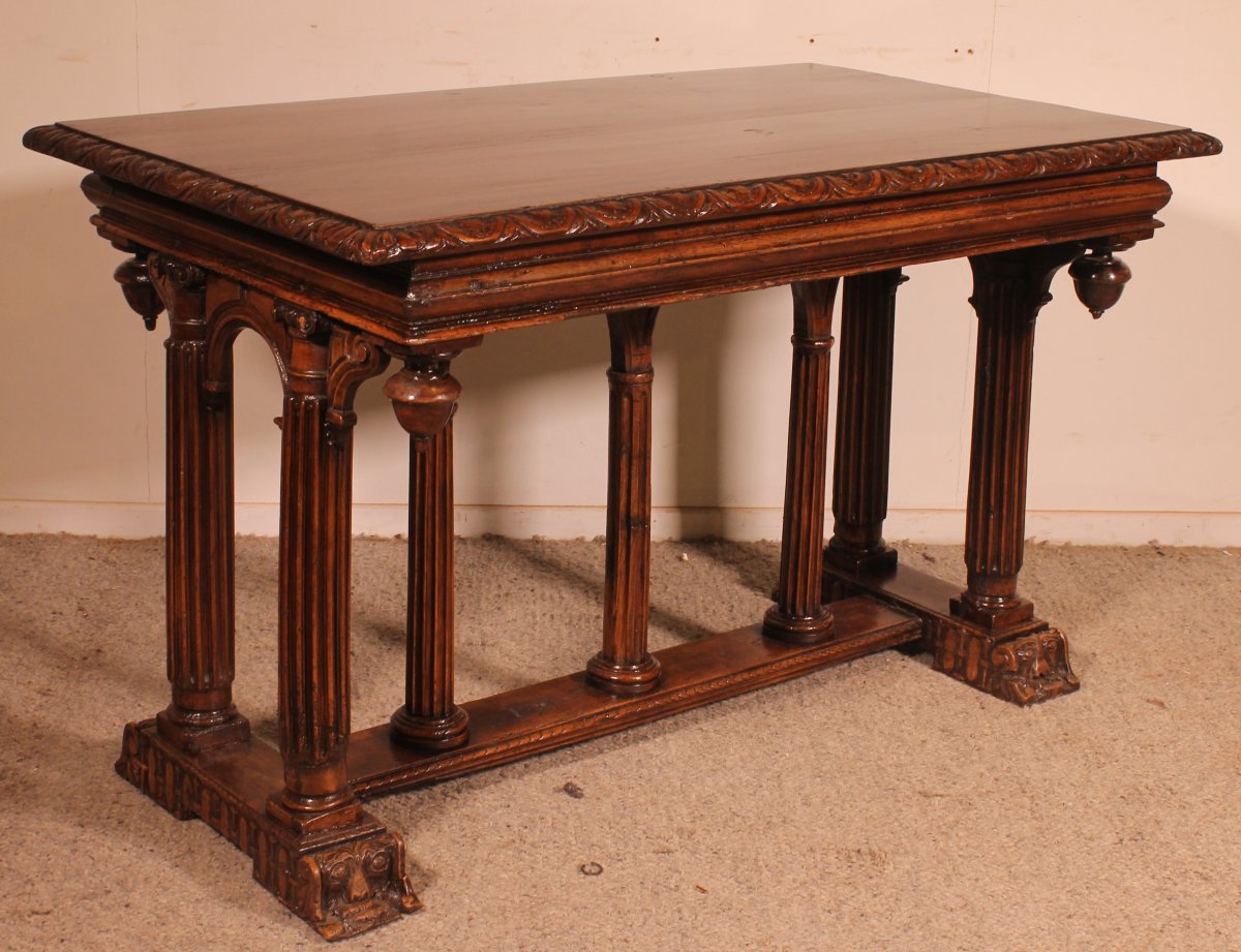 table d'époque renaissance en noyer- 16° siècle-photo-3