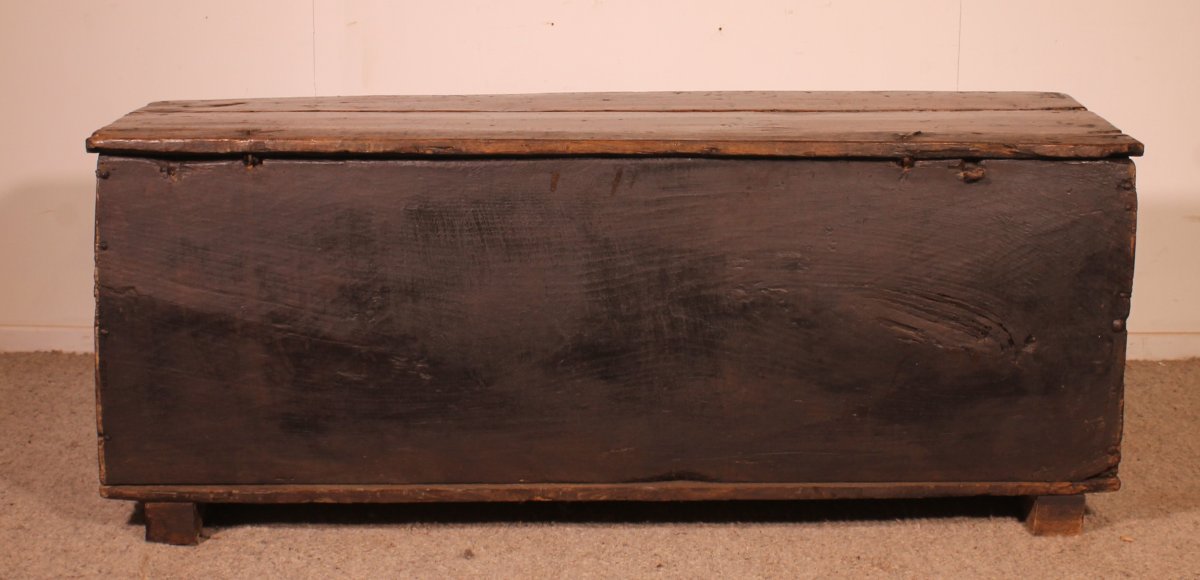 Gothic Period Oak Chest 15 Century-photo-4