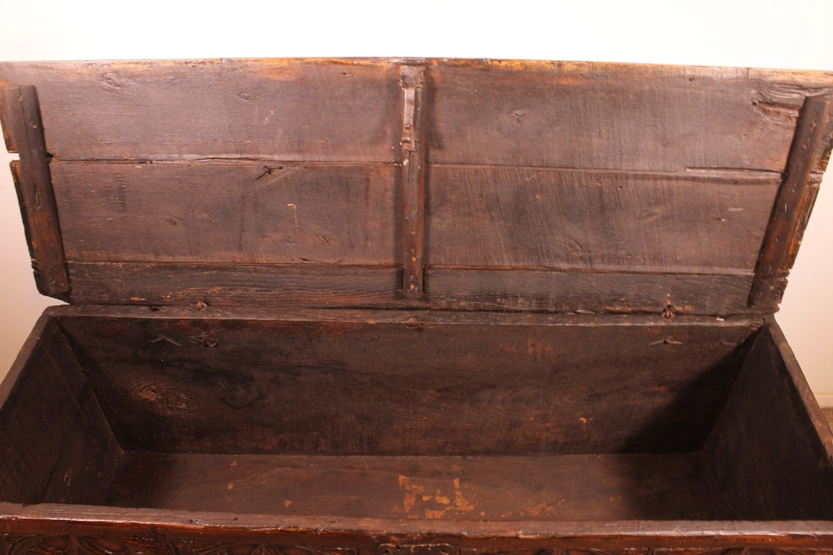 Gothic Period Oak Chest 15 Century-photo-8