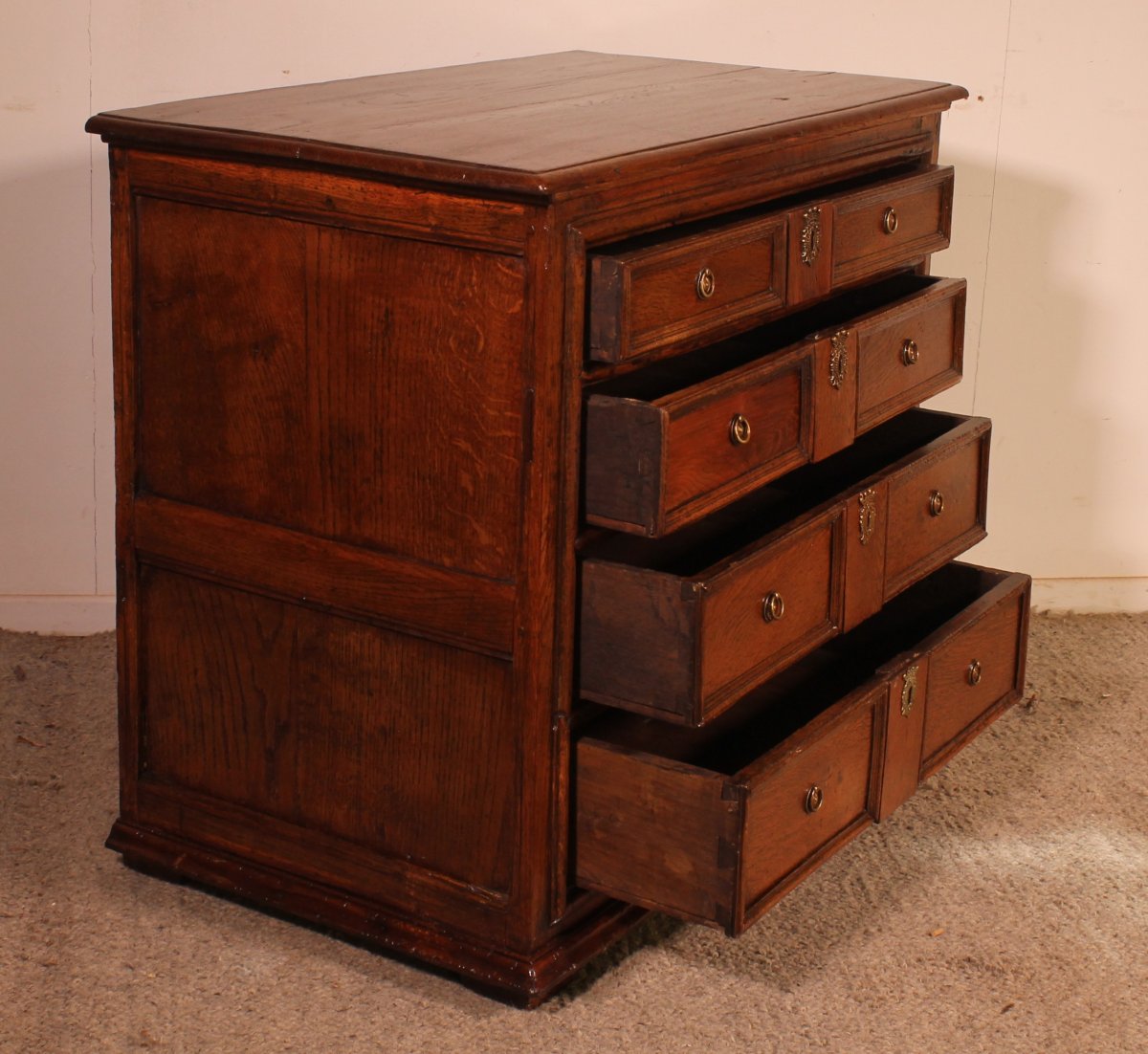 English Oak Chest Of Drawers, Early 18th Century-photo-7