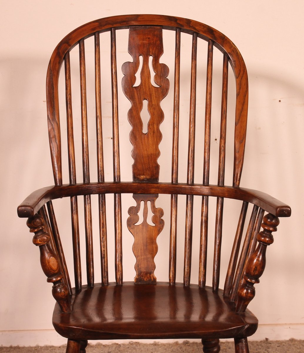 Fauteuil Windsor En frêne et orme du début du 19° siècle-photo-3
