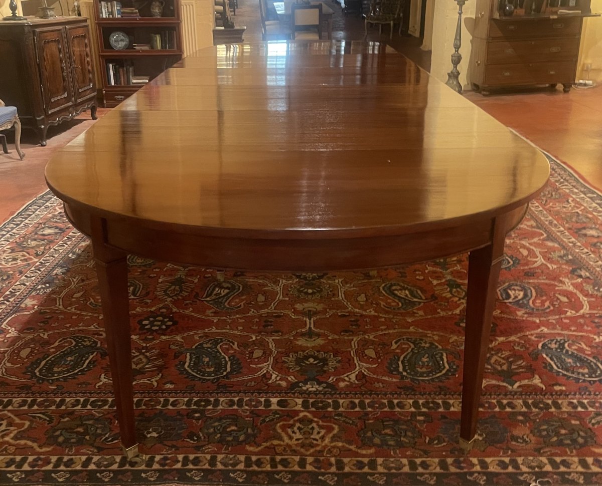 Table De Salle à Manger d'époque Louis XVI 8 pieds En Acajou de 4m61 de long-photo-1