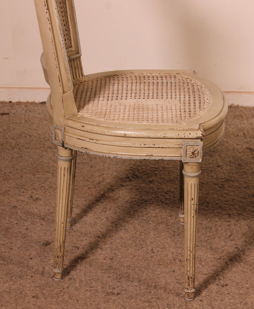 Set Of 12 Louis XVI Style Chairs In Polychrome Wood - 19th Century-photo-3