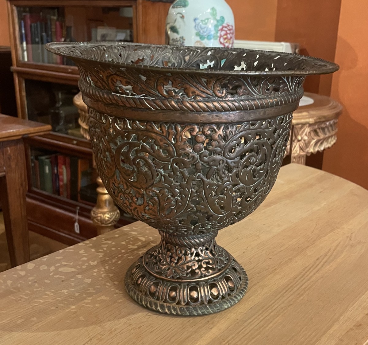 17th Century Italian Bronze Cup Or Urn