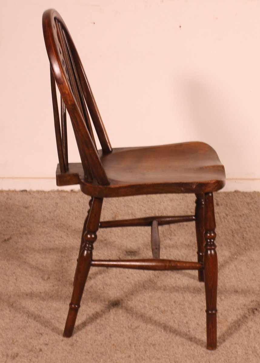 Série De 6 Chaises Windsor Wheelback Du 19° Siècle-photo-5