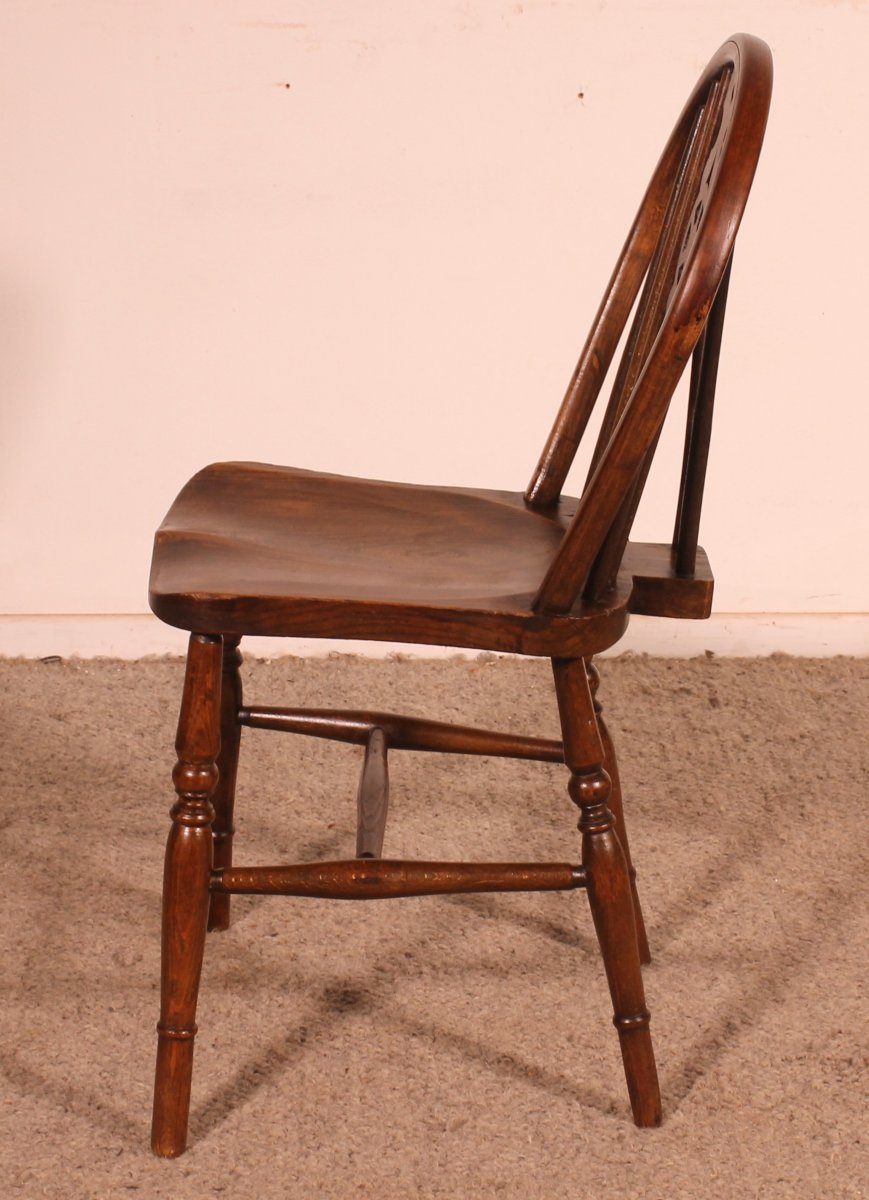 Série De 6 Chaises Windsor Wheelback Du 19° Siècle-photo-7