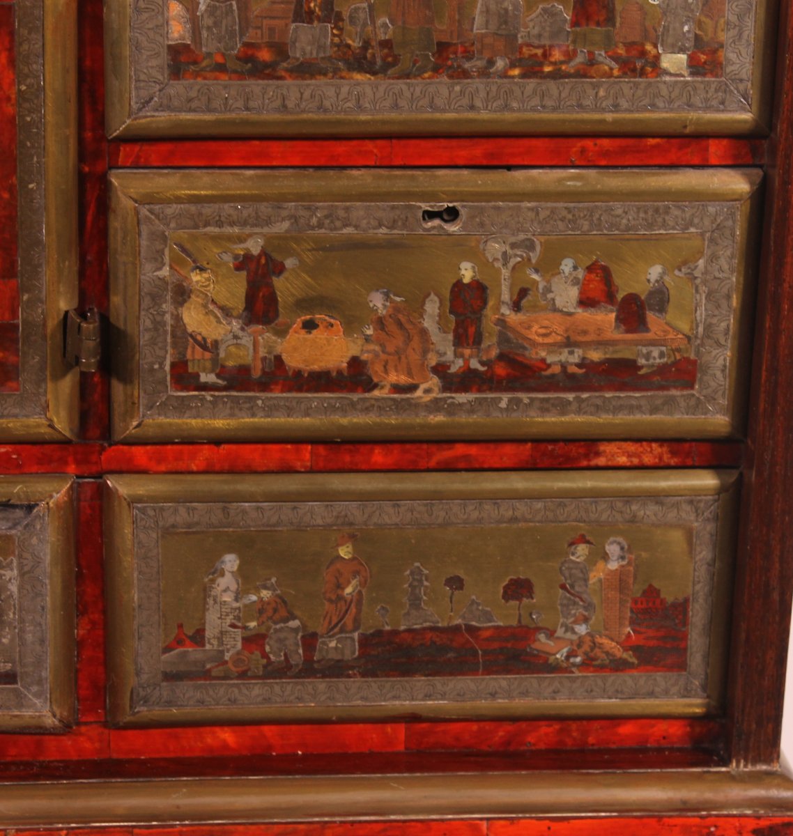 cabinet anversois d'époque baroque -18° siècle en marqueterie boule -photo-3