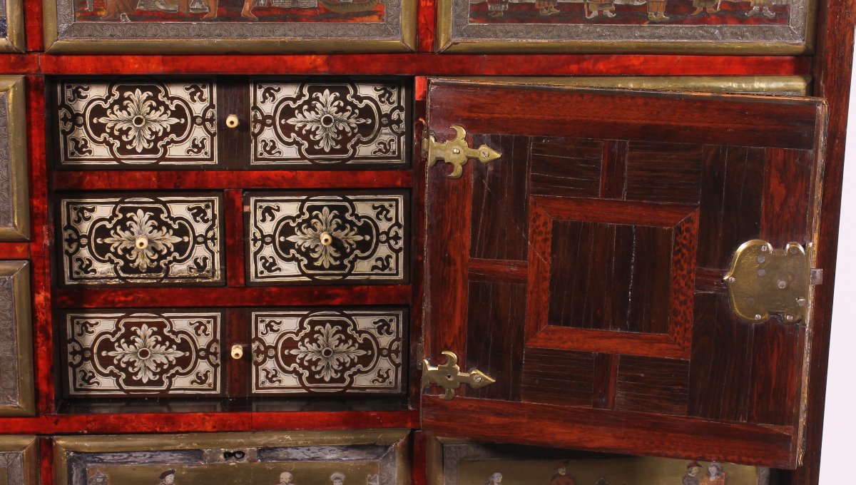 cabinet anversois d'époque baroque -18° siècle en marqueterie boule -photo-4