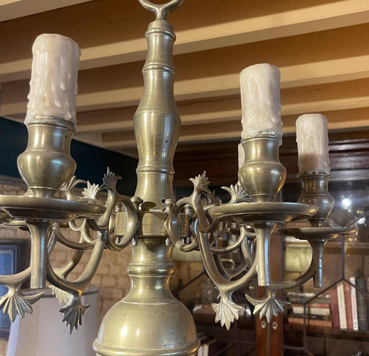 Renaissance Style Chandelier In Bronze With 6 From The 19 Century-photo-3