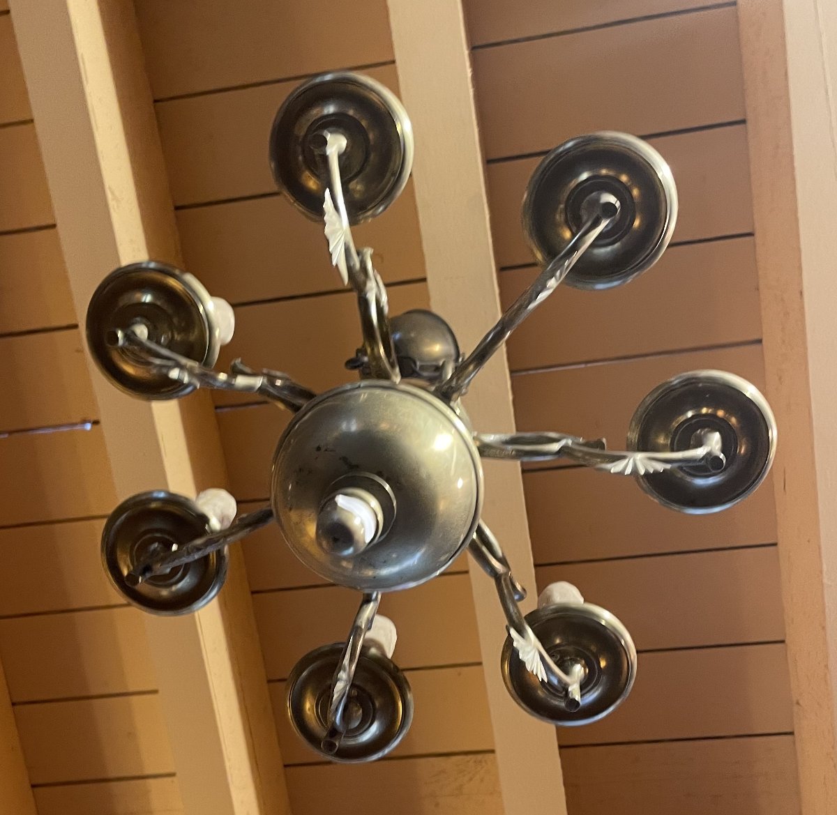 Renaissance Style Chandelier In Bronze With 6 From The 19 Century-photo-3
