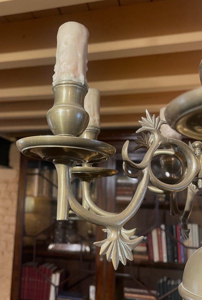 Renaissance Style Chandelier In Bronze With 6 From The 19 Century-photo-5