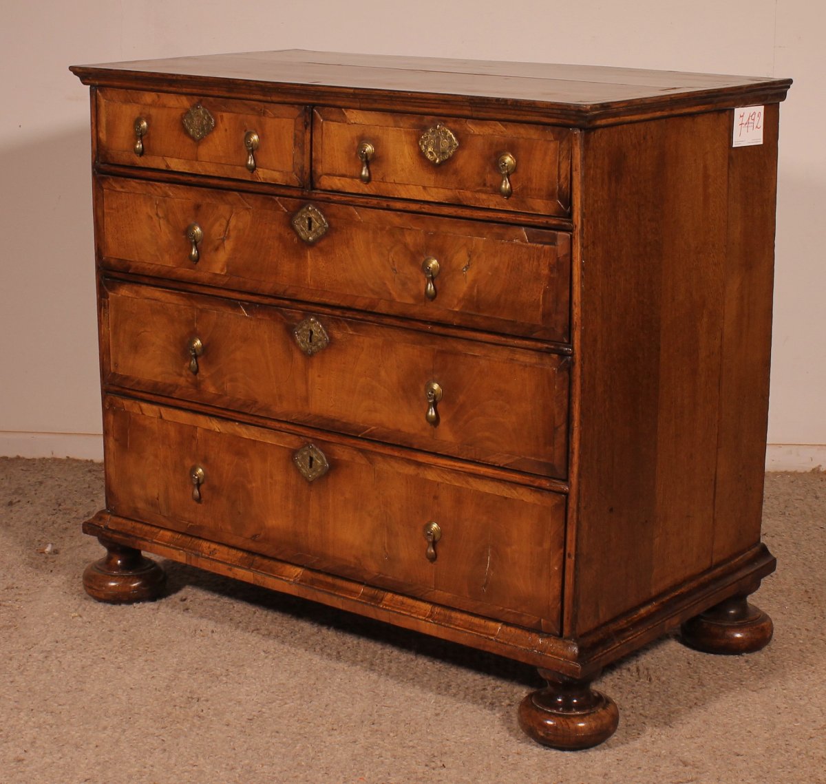 commode William and Mary en noyer du 17° siècle-photo-6